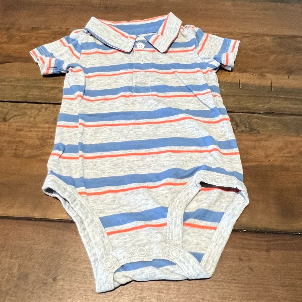 Striped Romper with collar